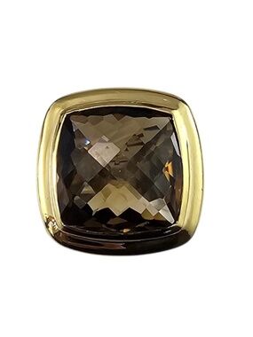 David Yurman Sterling Silver/18K Gold Smoky Quartz Albion Ring Size 7 #24767